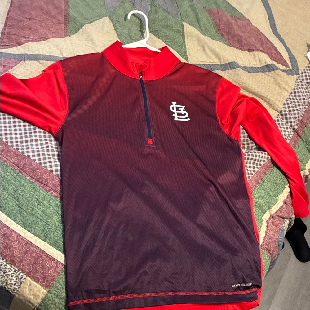 Red and Black Quarter-Zip Pullover